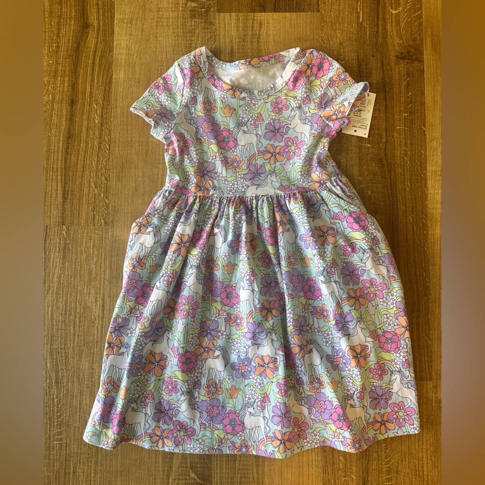 NWT Jumping Beans unicorn and‎  Floral Dress SIZE 6
